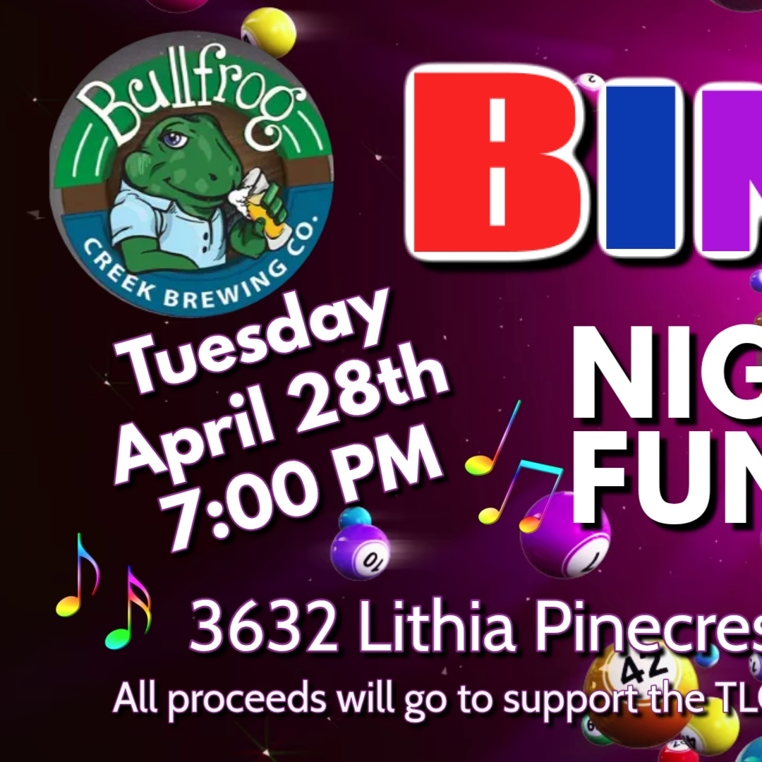 April 28th - 7:00 PM Music Bingo Fundraiser at Bullfrog Creek Brewing Co. - logo
